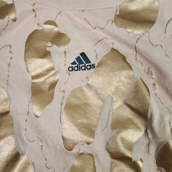 Adidas Shirt Women's Sage & Rose Gold Shirt Sleeve Active Shirt Size Small - Picture 4 of 6